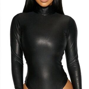 NWT Naked Wardrobe Sleek Black Bodysuit